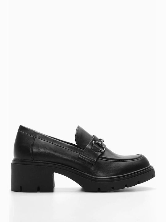 Luigi Synthetic Leather Pointed Toe Black Medium Heels
