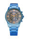 G.Rossi Herrenuhr Batterie mit Blau Metallarmband