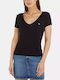 Tommy Hilfiger Women's T-shirt with V Neckline Black