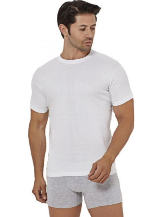Alkmin Men's Undershirts Short-sleeved White 2Pack