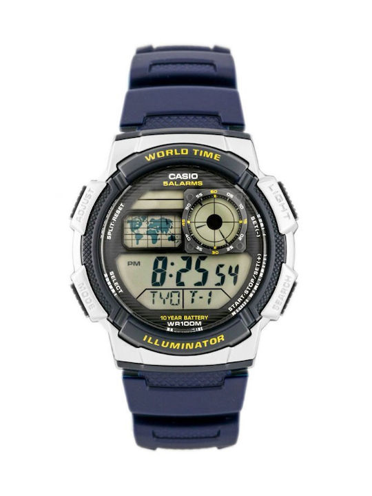 Casio 2av Digital Ceas Baterie în Albastru / Albastru culoare