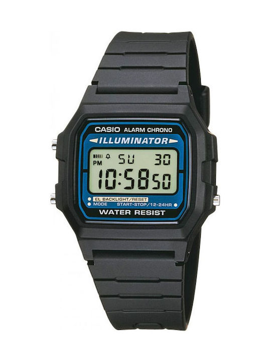 Casio Collection Standard Digital Men's Watch Chronograph Battery With Black Rubber Strap