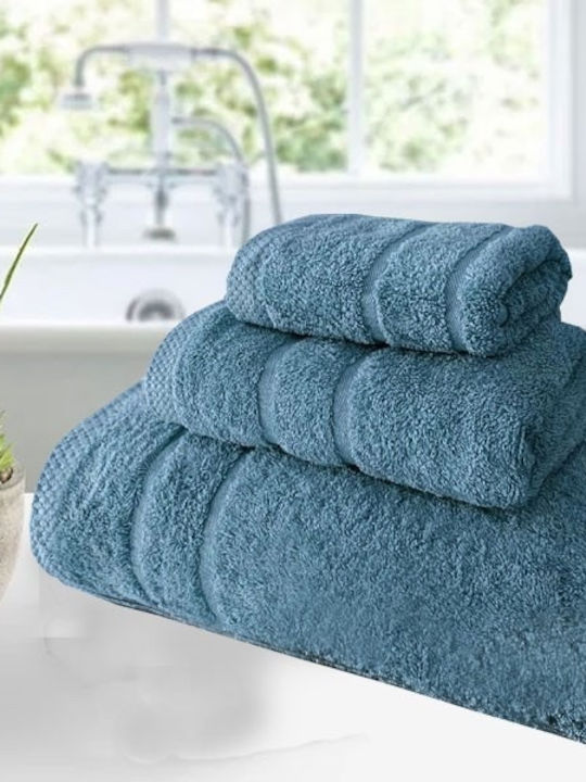 SpitiBazaar Σετ Πετσέτες Μπάνιου 3τμχ Cosy Σιέλ Βάρους 600gr/m²