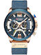 Curren 8329 Men's Watch 48mm Chronograph Battery with Blue / Blue Leather Strap