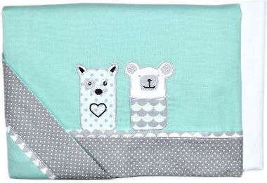 Baby Star Baby Sheets Set Crib Cotton Turquoise 70x140cm 3pcs
