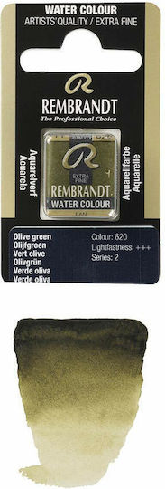 Royal Talens Rembrandt 620 Olive Green Watercolor Cube Watercolours Green