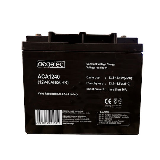 Aca Photovoltaik-Batterie AGM Versiegelt 12V 40Ah C20 (ACA1240)