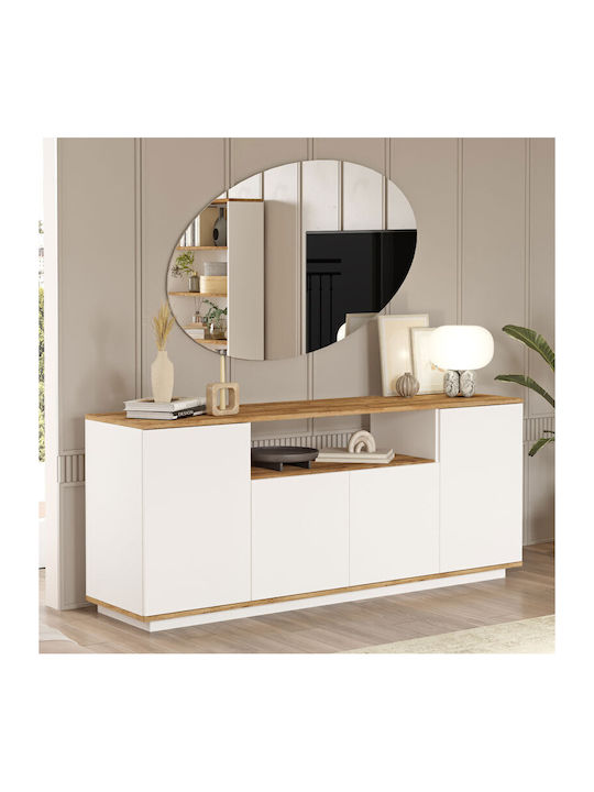 Bufet Placefol din Lemn White-Natural 180x44.5x75cm