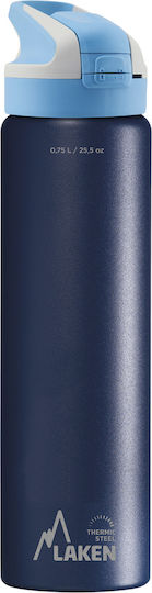 Laken Stopper Bottle Thermos Stainless Steel BPA Free 750ml Blue with Straw