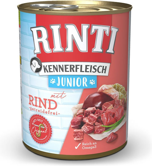 Rinti Kennerfleisch Wet Food for Puppies in Cans with Calf Grain-Free 800gr