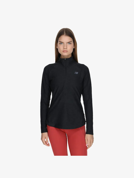 New Balance Women's Athletic Blouse Long Sleeve Black