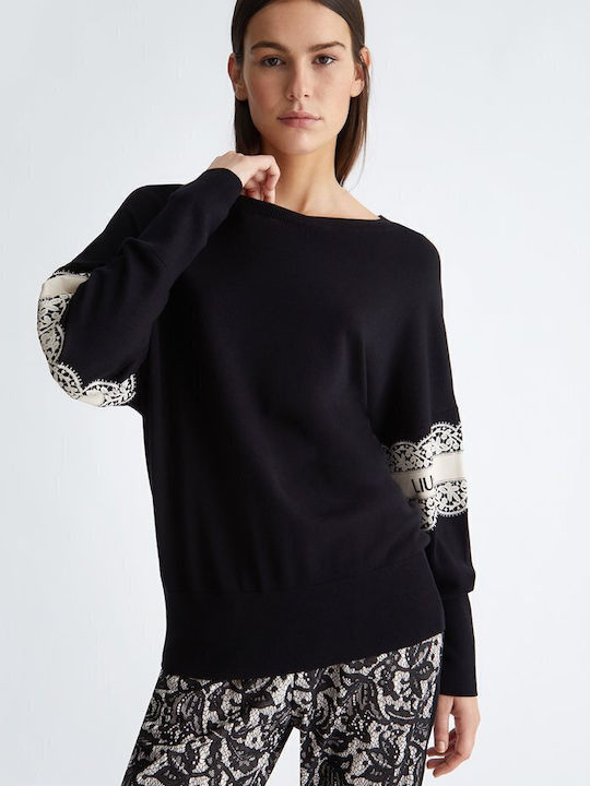 Liu Jo Women's Sweater with 3/4 Sleeve & Boat Neckline Multicolour