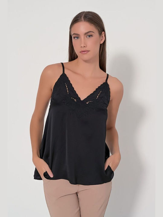 Fullah Sugah Women's Blouse with Straps Black