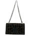 Midneto Delos Brown Black Chenille Labyrinth Bag