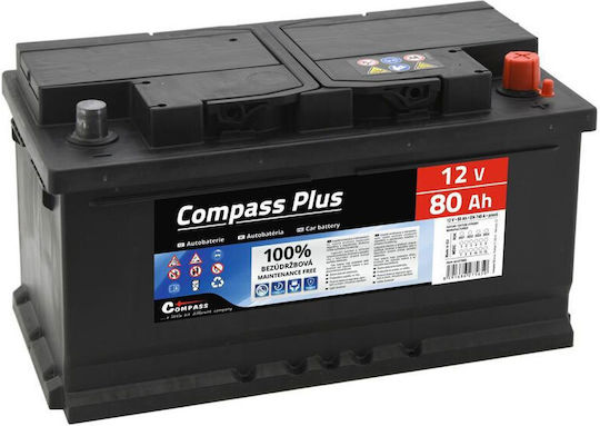 Compass Car Battery Plus with Capacity 80Ah and CCA 740A