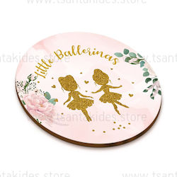 Christening Favor with Coaster Ballerinas made of Wood