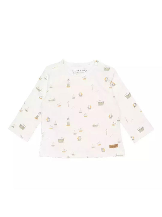 Little Dutch Kids Blouse Long Sleeve White. Sailors Bay