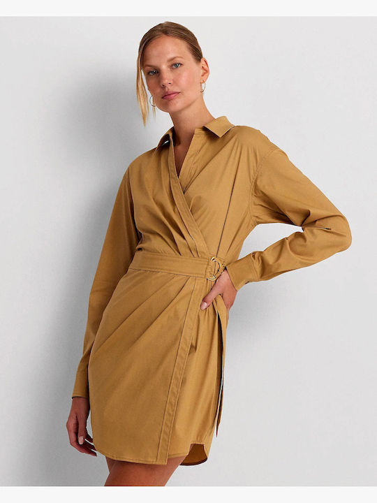 Mini Dress Wrap Burnished tan