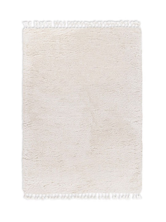 Tzikas Carpets Samarina 80067-060 Handmade Rug Rectangular with Fringes White/Cream