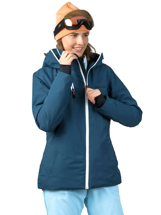 Hannah Women's Short Sports Jacket Waterproof for Winter with Detachable Hood Blue