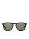 Taylor Morris Unisex Sunglasses with Brown Tartaruga Plastic Frame and Green Lens Basset C3