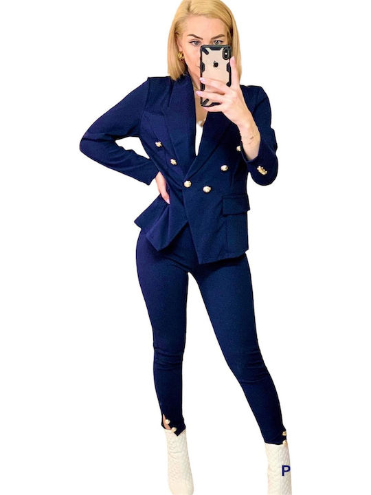 Woman's Fashion Women's Blue Suit