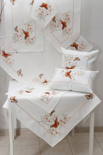 Ilis Home Christmas Tablecloth Fabric Orange L42xW42cm.