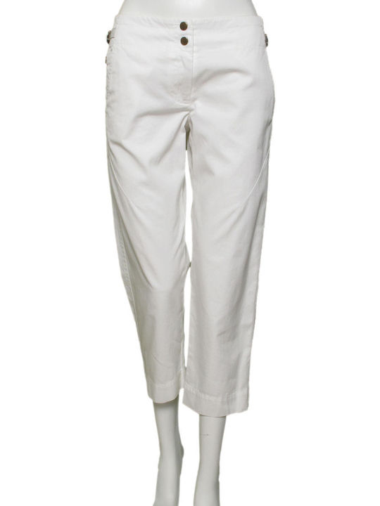 BCBG Maxazria Γυναικείο Υφασμάτινο Παντελόνι Λευκό