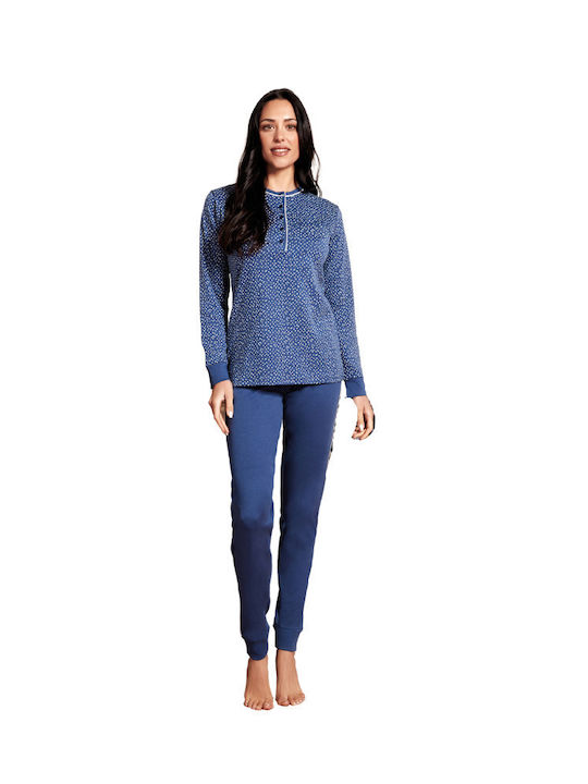 Nottingham Winter Women's Pyjama Set Cotton Blue