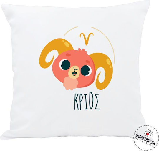 I-Total Sofa-Kissen Mit Sternzeichen Widder Weiß 30x30cm