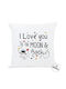 I-Total Sofa Cushion I Love You To The Moon And Back White 30x30cm