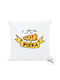 I-Total I Love You More Than Pizza Sofa Cushion White 30x30cm