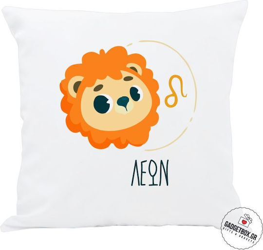 I-Total Throw Pillow With Leo Zodiac White 30x30cm