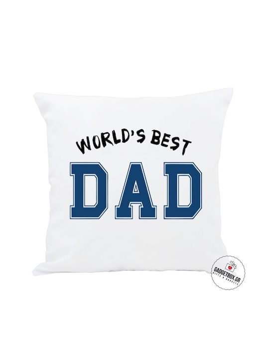 I-Total Μαξιλάρι Καναπέ World's Best Dad Λευκό 30x30εκ.