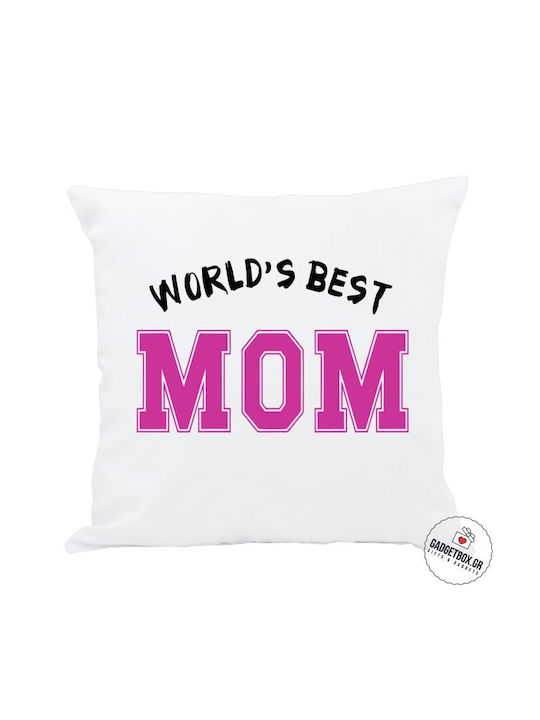I-Total Μαξιλάρι Καναπέ World's Best Mom Λευκό 30x30εκ.