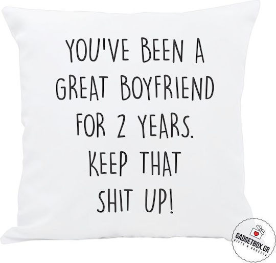 I-Total Μαξιλάρι Καναπέ Great Boyfriend Λευκό 30x30εκ.