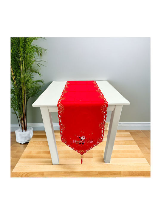 Christmas Tablecloth Runner Red L180xW40cm.