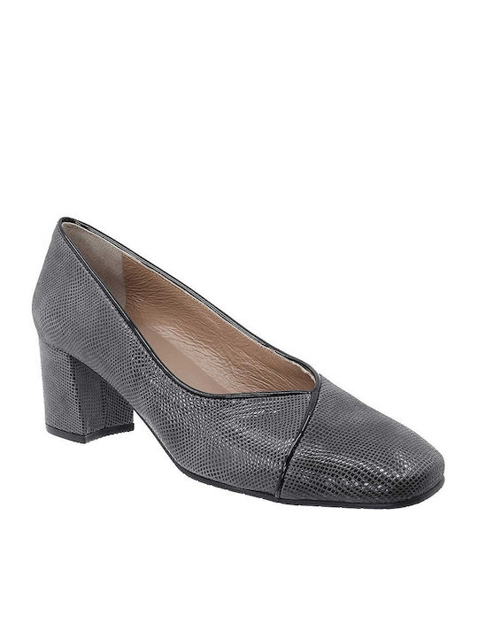 Milaneza Leder Pumps Gray