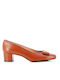 Guy Laroche Leather Tabac Brown Low Heels