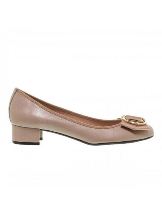 Mourtzi Leather Pink Low Heels