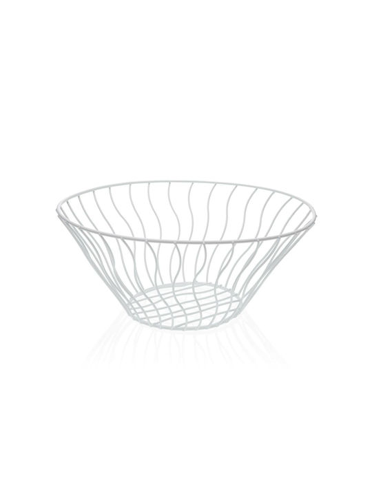 Versa Fruit Bowl Metallic White 28x11.5x28cm