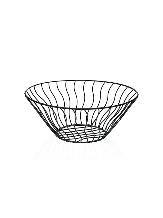 Versa Fruit Bowl Metallic Black 28x11.5x28cm