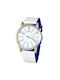 Pertegaz Watch Battery with White Leather Strap