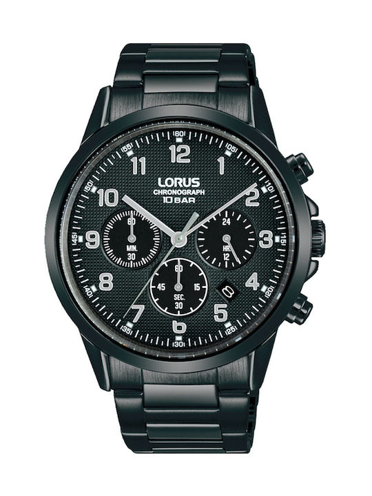 Lorus Urban Uhr Chronograph Batterie mit Schwarz Metallarmband