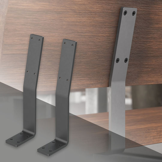 ML-Design Stainless Steel Corner Shelf Gray 345x90mm 2pcs 490009803