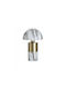 Inart Metal Table Lamp E27 with Gray Shade and Base