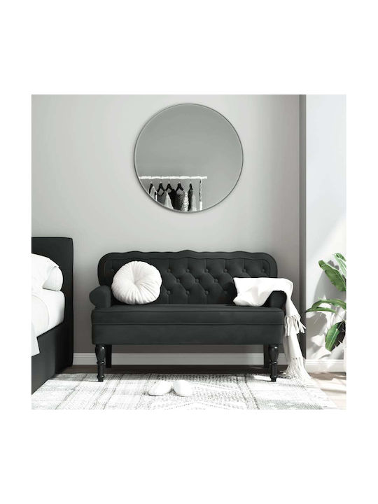 Διθέσιος Καναπές Βελούδινος Μαύρο 119.5x64.5x75εκ.