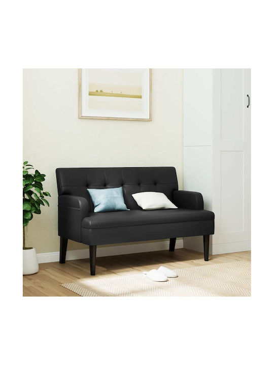 Διθέσιος Καναπές Δερματίνη Μαύρο 112x65.5x75εκ.