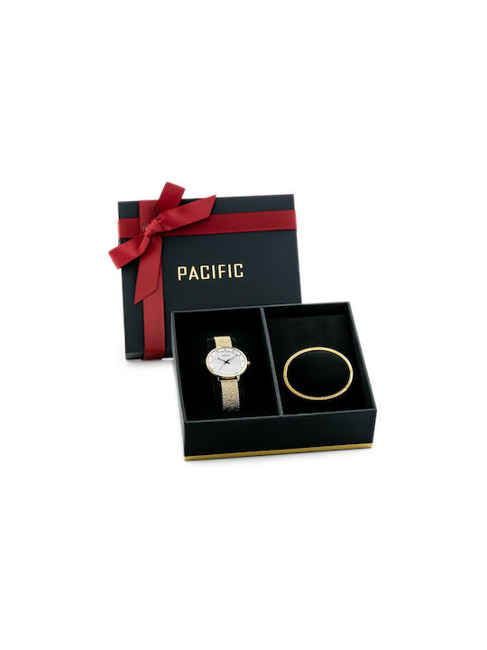 Pacific Watch with Gold / Gold Metal Bracelet