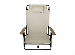 Inca Liegestuhl-Sessel Strand Aluminium mit Neigung 5 Steckplätze Weiß